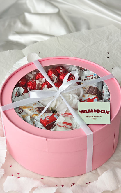 Box ze słodyczami Raffaello, Kinder z różami mydlanymi